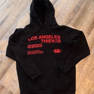 100 Thieves Hoodie Men Small Black Los Angeles Pullover Sweatshirt Sweater Adult